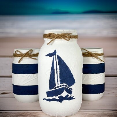 Sailboat Mason Jars