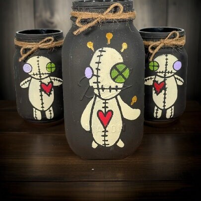 Voodoo Doll Mason Jars