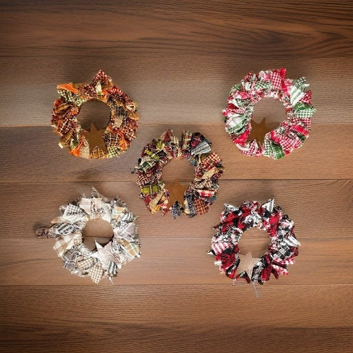 Mini Mason Jar Ring Rag Wreaths