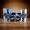 Blue Christmas Gift Wood Blocks