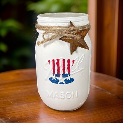 Red, White & Blue Mason Jars