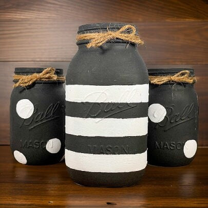 Black & White Mason Jars