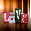 Love Valentine Wood Letter Blocks