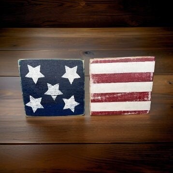 American Flag Wood Blocks